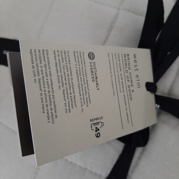 West Elm Belgian Flax Linen Frayed Edge King Quilt Platinum Gray - Picture 5 of 12